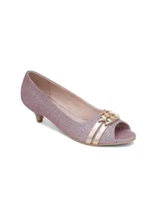 SHUZ TOUCH Nude-Coloured Party Kitten Peep Toes
