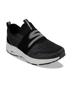 Skechers Men Black & White Mesh Running Non-Marking Shoes