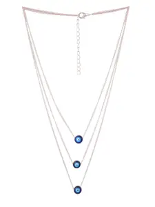 Bhana Fashion Rose Gold & Navy Blue Rose Gold-Plated Layered Necklace
