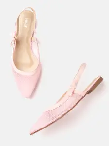 Lavie Women Pink Textured Pointed Toe Flats