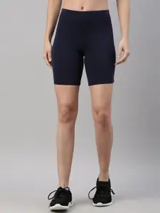 TWIN BIRDS Women Navy Blue Solid Cotton Sports Shorts