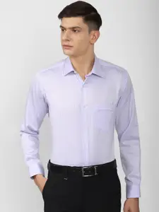 Van Heusen Men Purple Regular Fit Striped Cotton Formal Shirt