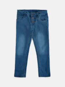 Pantaloons Junior Girls Navy Blue Light Fade Cotton Jeans