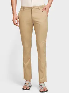 ColorPlus Men Khaki Solid Chinos Trousers