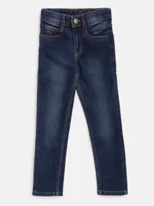 TALES & STORIES Boys Blue Slim Fit Low Distress Stretchable Denim Jeans