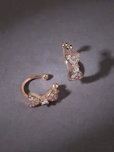 AMI Rose-Gold Plated Contemporary Cuff Earrings