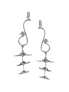 MORKANTH JEWELLERY Silver-Toned Contemporary Drop Earrings