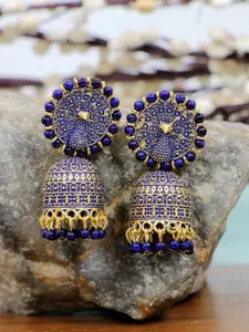 Crunchy Fashion Blue Contemporary Jhumkas Earrings