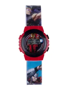 Marvel Boys Black Printed Dial & Multicoloured Straps Digital Multi Function Automatic Watch TRHA17692