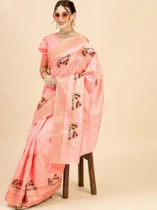 Sangria Cotton Blend Embroidered Saree