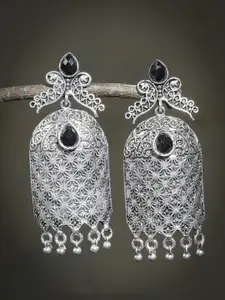 Silvermerc Designs Silver-Toned Oxidized Drop Earrings