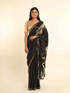 Suta Black & Golden Saree