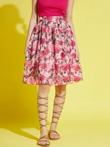 Noh.Voh - SASSAFRAS Kids Girls Pink Floral Print Skirts