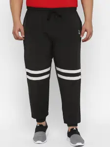 Yuuki Men Plus Size Black Solid Track Pants