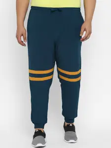 Yuuki Men Plus Size Teal-Blue Solid Relaxed-Fit Joggers
