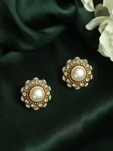 Priyaasi Gold-Plated Contemporary Studs Earrings