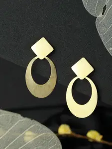 Priyaasi Gold-Toned Geometric Drop Earrings