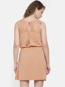 Vero Moda Women Brown Solid Fit and Flare Dress