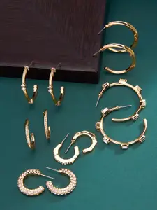 Zaveri Pearls Gold-Toned Contemporary Hoop Earrings