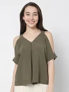 Vero Moda Women Green Solid Top