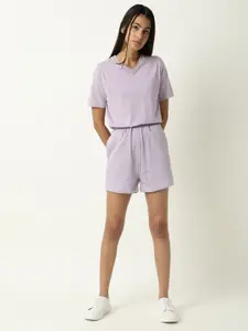 ARTICALE Women Lavender Slim Fit Shorts