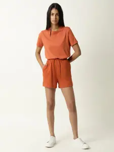 ARTICALE Women Orange Slim Fit Shorts