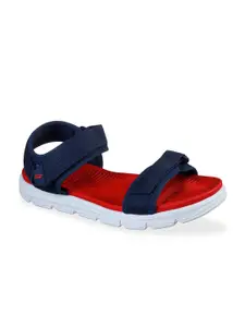 Skechers Men Navy Blue & Red Comfort Sandals
