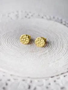 MANNASH Gold-Plated Circular Studs Earrings