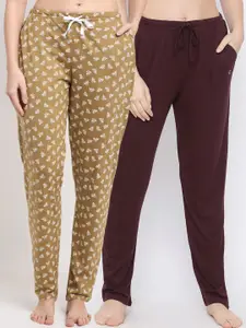 Kanvin Women Pack of 2 printed Cotton  Lounge Pants