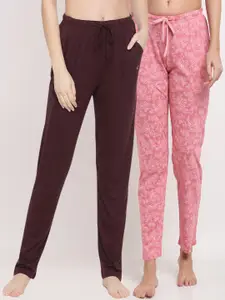 Kanvin Women Pack Of 2 Pure Cotton Lounge Pants