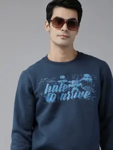 Wildcraft Men Navy Blue Typography Printed Sweatshirt