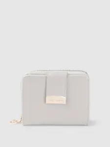 Lino Perros Women Grey Solid Two Fold Wallet