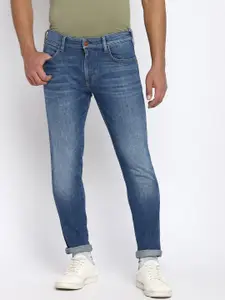 Wrangler Men Blue Slim Fit Light Fade Mid Vintage Stretchable Jeans