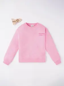 Ed-a-Mamma Girls Solid Pink Sweatshirt