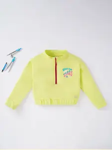 Ed-a-Mamma Girls Green Pure Cotton Sweatshirt