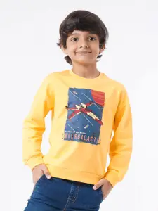 Ed-a-Mamma Boys Yellow Printed Long Sleeve Casual Sweatshirt