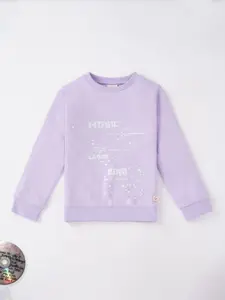 Ed-a-Mamma Girls Lavender Printed Sweatshirt