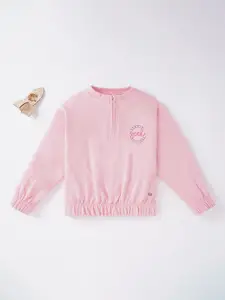 Ed-a-Mamma Girls Pink Sweatshirt With Elasticated Waist