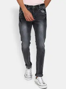 V-Mart Men Grey Classic Slim Fit Heavy Fade Jeans