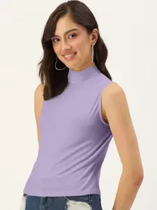 DressBerry Womens Lavender Sleeveless Top