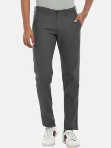 BYFORD by Pantaloons Men Grey Slim Fit Low-Rise Cotton Trousers