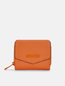 Forever Glam by Pantaloons Women Orange PU Two Fold Wallet