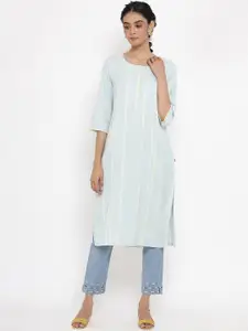 W Women Geometric Print Straight Kurta