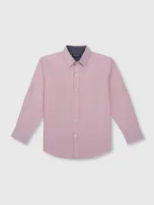 Gini and Jony Boys Pink Solid Full Sleeves Cotton Casual Shirt