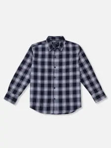 Gini and Jony Boys Navy Blue Tartan Checks Checked Casual Shirt