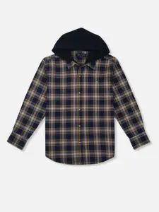 Gini and Jony Boys Yellow & Blue Tartan Checks Checked Casual Shirt