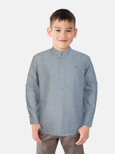 Gini and Jony Boys White Printed Casual Shirt
