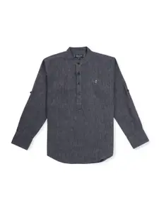 Gini and Jony Boys Black Solid Full Sleeves Casual Shirt