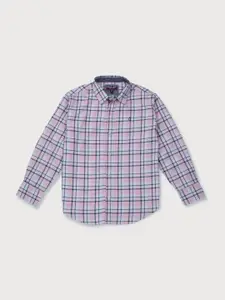Gini and Jony Boys Pink Tartan Checks Checked Casual Shirt