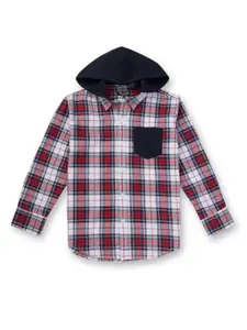 Gini and Jony Boys Black Tartan Checks Casual Shirt